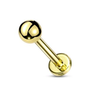 Piercing Labret Titane PVD Gold - La Réunion