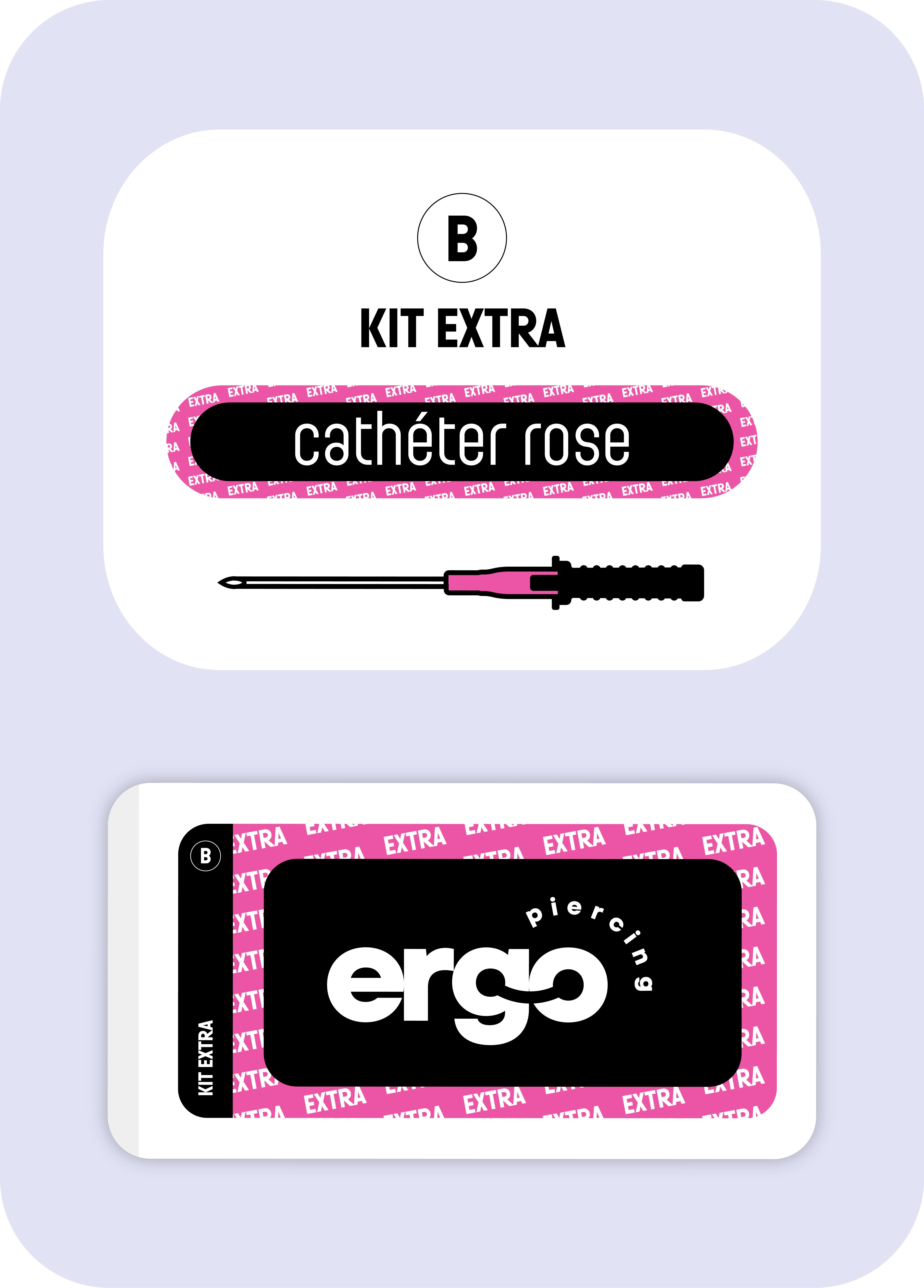 Cathéter piercing professionnel rose 20G Ergo