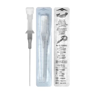 Aiguille piercing cathéter gris 16G Mosquito SR boîte de 50 - Jax Ink Tattoo La Réunion
