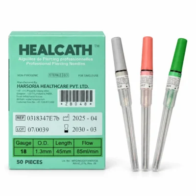 Boîte de cathéters de piercing HealCath vert 18G, 50 pièces - Jax Ink Tattoo La Réunion
