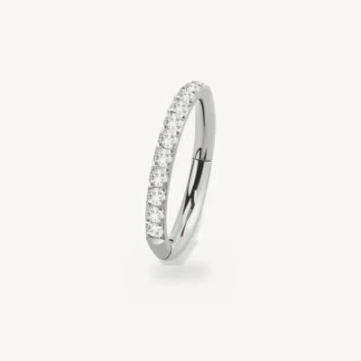 Piercing Anneau Segment Charnière Zircons Acier 316L 1,2 mm – La Réunion