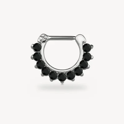 Piercing Clicker Septum Strass Noir 1,2 mm – La Réunion