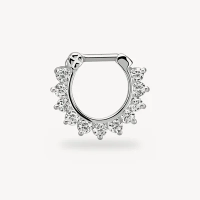 Piercing Clicker Septum Strass Transparent 1,2 mm – La Réunion