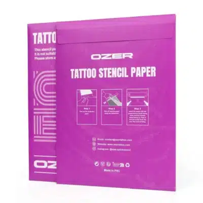 Dos du papier stencil Ozer avec instructions d'utilisation pour imprimante thermique