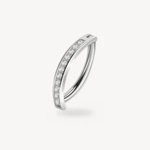 Piercing Nombril Charnière Pavé Zircons Titane G23 1,6 mm – La Réunion