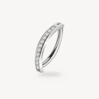 Piercing Nombril Charnière Pavé Zircons Titane G23 1,6 mm – La Réunion